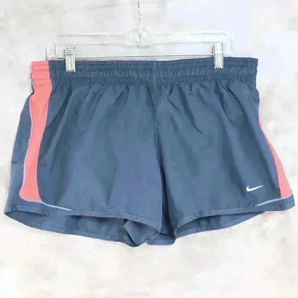 Nike Dri Fit Womens Red/Blue Running Shorts With Built In Underwear XL